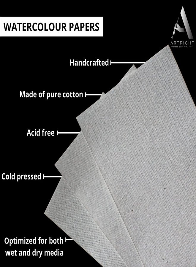 ArtRight Artists' Watercolor Paper A3 300 GSM - 80 Sheets of Handmade Rough Grain Water Colour Papers for Watercolour, Acrylic, Gouache, Ink & Mixed Media - Image 4
